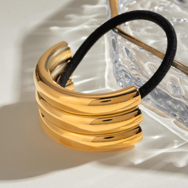 Hot sale chunky bend stainless steel hair ties