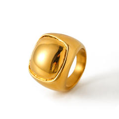 18KG luxury gold color chunky stainless steel rings