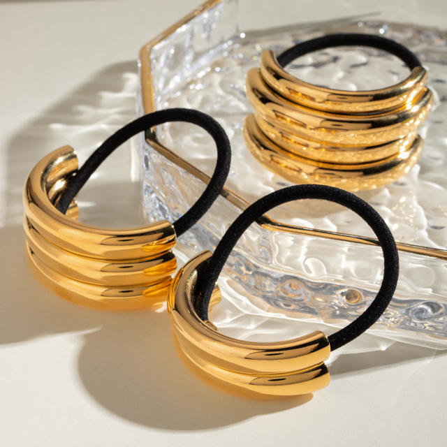Hot sale chunky bend stainless steel hair ties