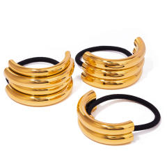 Hot sale chunky bend stainless steel hair ties