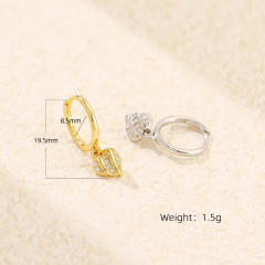 Elegant 925 sterling silver diamond small heart huggie earrings