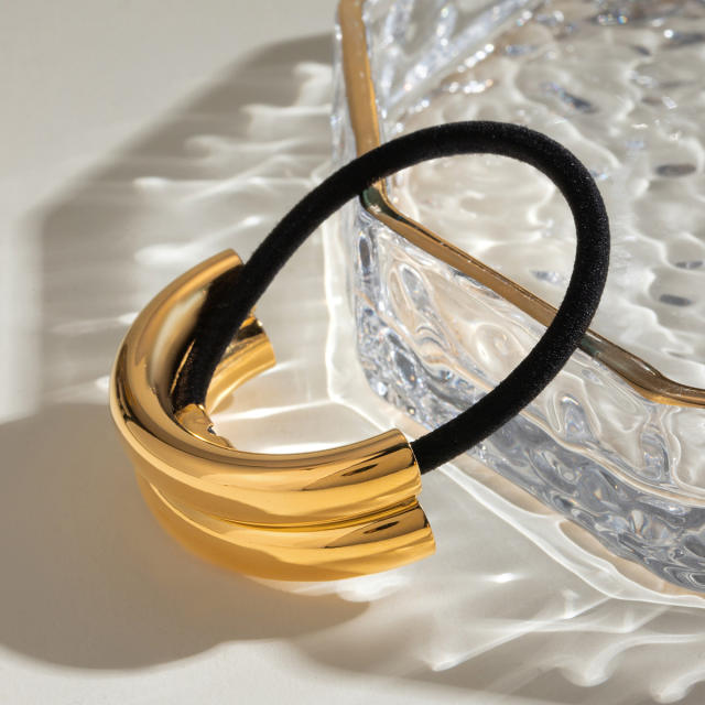 Hot sale chunky bend stainless steel hair ties