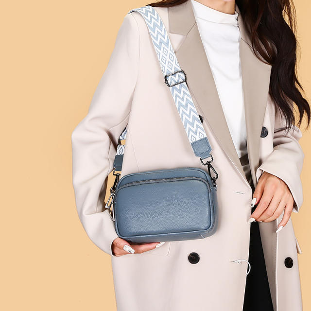 Popular Cowhide leather small size women crossbody bag