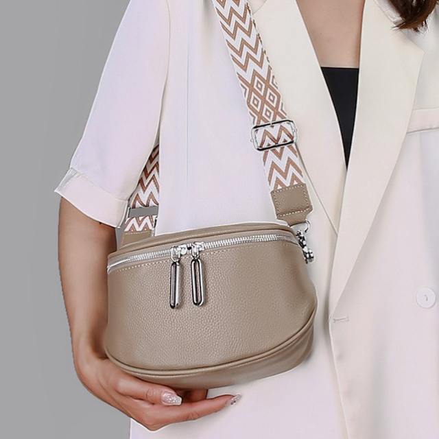 Popular Cowhide Leather women funny pack waist bag chest bag