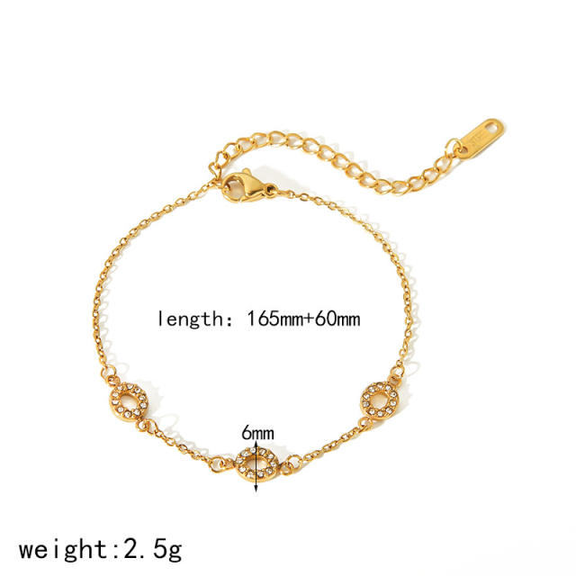 18KG stainless steel chain diamond bracelet collection