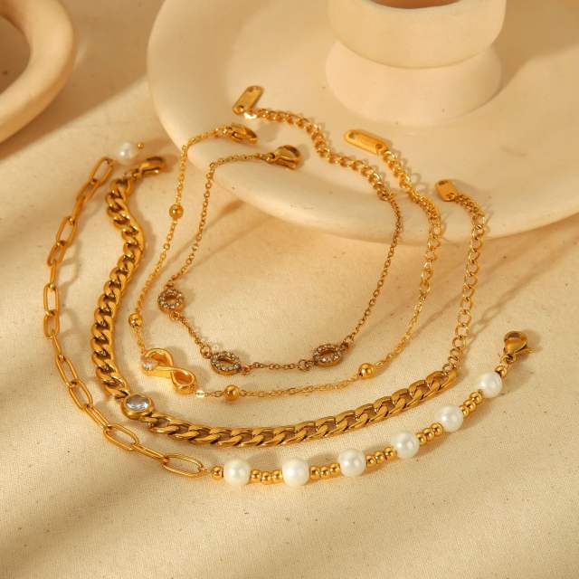 18KG stainless steel chain diamond bracelet collection