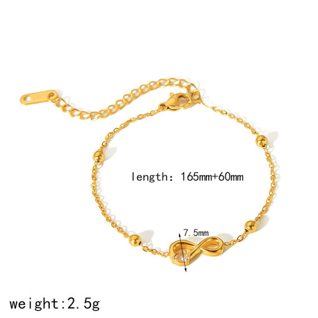 18KG stainless steel chain diamond bracelet collection