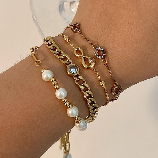 18KG stainless steel chain diamond bracelet collection