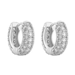Creative color diamond gold plated copper huggie earrings
