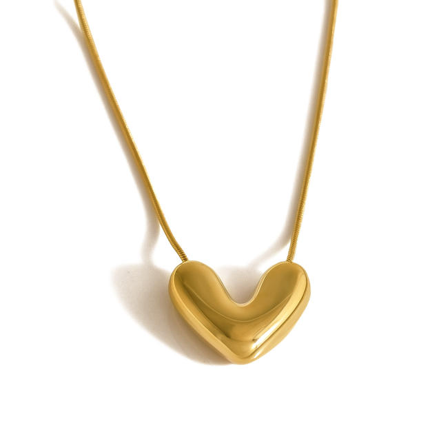 18KG chunky V symbol stainless steel necklace earrings set
