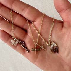 diy pendant boot cowboy hat mama letter gold plated copper pendant necklace