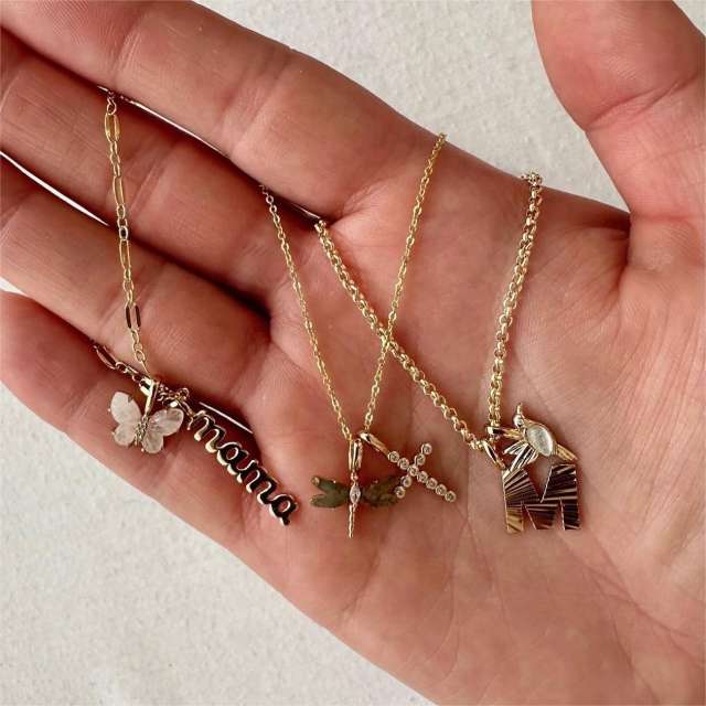 diy pendant boot cowboy hat mama letter gold plated copper pendant necklace