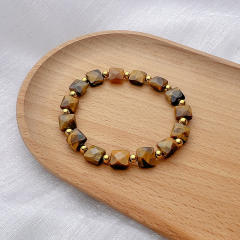Vintage tiger eye stone stainless steel bead bracelet collection
