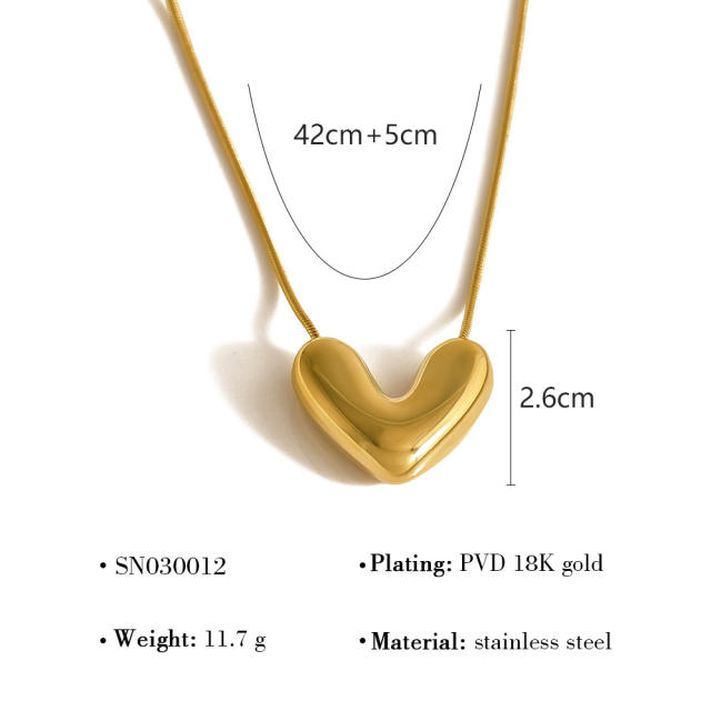 18KG chunky V symbol stainless steel necklace earrings set