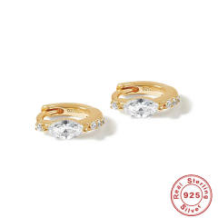925 sterling silver diamond huggie earrings