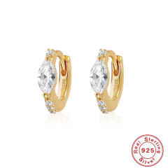 925 sterling silver diamond huggie earrings
