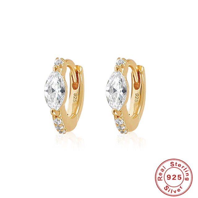 925 sterling silver diamond huggie earrings