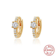925 sterling silver diamond huggie earrings