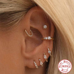 925 sterling silver diamond huggie earrings