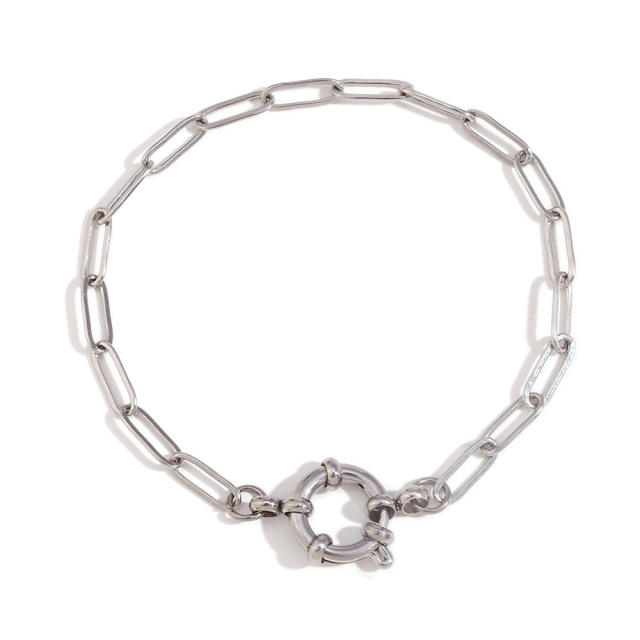 Concise stainless steel chain bracelet collection