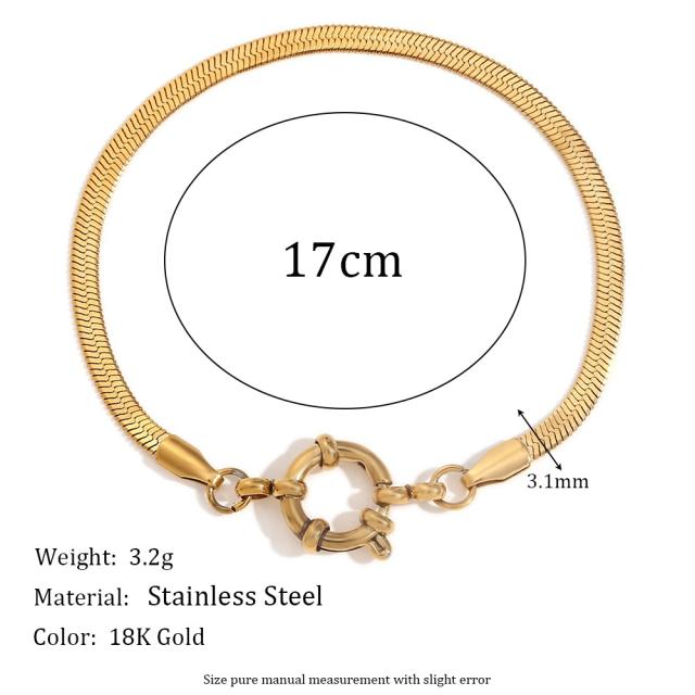Concise stainless steel chain bracelet collection