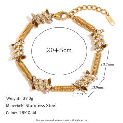 Hiphop chunky diamond thorns stainless steel bracelet for men