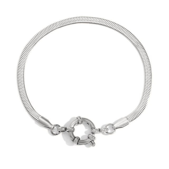 Concise stainless steel chain bracelet collection