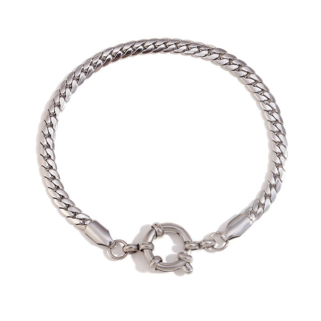 Concise stainless steel chain bracelet collection