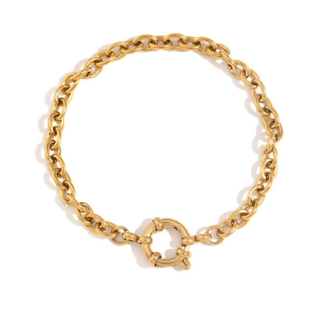 Concise stainless steel chain bracelet collection