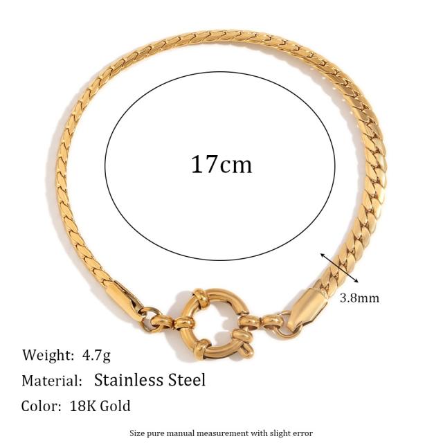 Concise stainless steel chain bracelet collection