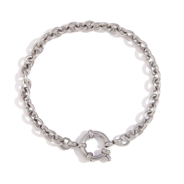 Concise stainless steel chain bracelet collection