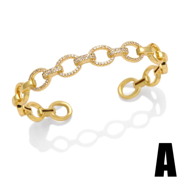 Delicate gold plated copper diamond bracelet collection