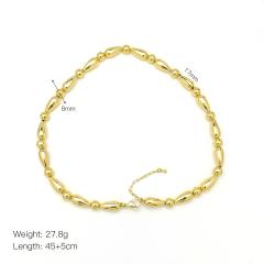 Mix color gold plated copper chunky necklace