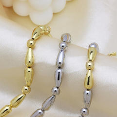 Mix color gold plated copper chunky necklace