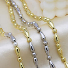 Mix color gold plated copper chunky necklace