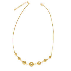 18K gold plated copper ball bead chunky necklace