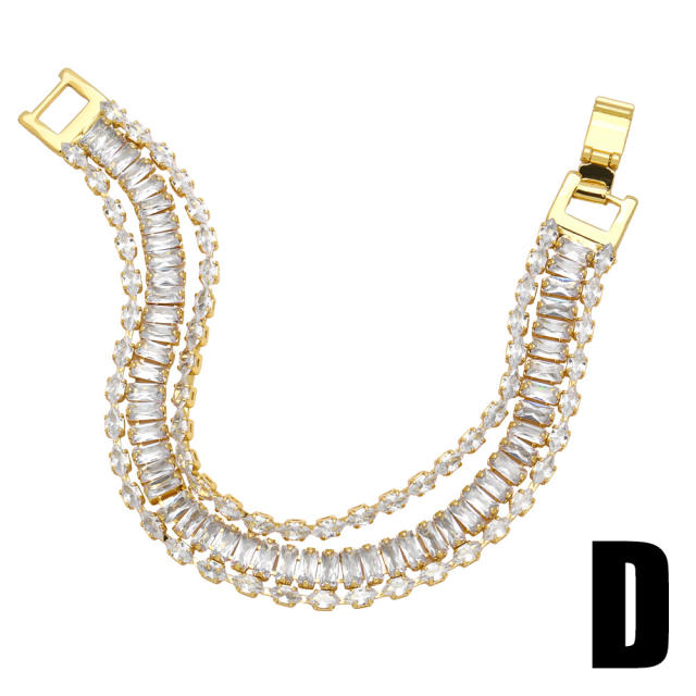 Delicate gold plated copper diamond bracelet collection