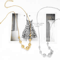 18K gold plated copper ball bead chunky necklace