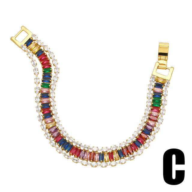 Delicate gold plated copper diamond bracelet collection