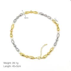 Mix color gold plated copper chunky necklace