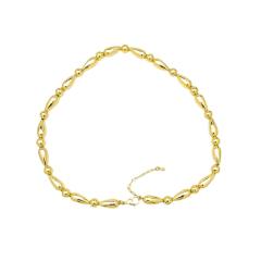 Mix color gold plated copper chunky necklace