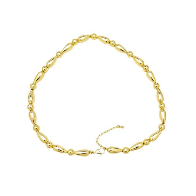Mix color gold plated copper chunky necklace