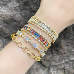 Delicate gold plated copper diamond bracelet collection