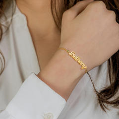 Personality custom name birthstone stainless steel bracelet