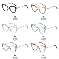 TR90 Metal frame anti blue light reading glasses