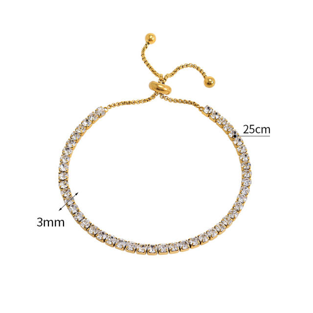 Hot sale tennis chain stainless steel necklace bracelet set
