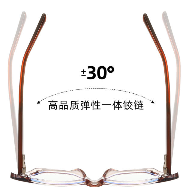 Anti blue light geometric square frame women reading glasses