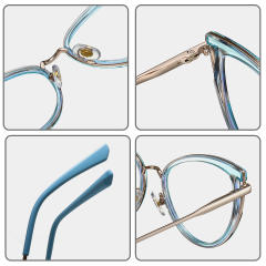 TR90 Metal frame anti blue light reading glasses