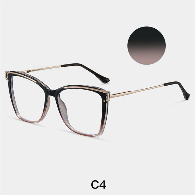 TR90 square metal frame anti blue light reading glasses