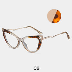 Metal cat eye shape anti blue light women reading glasses